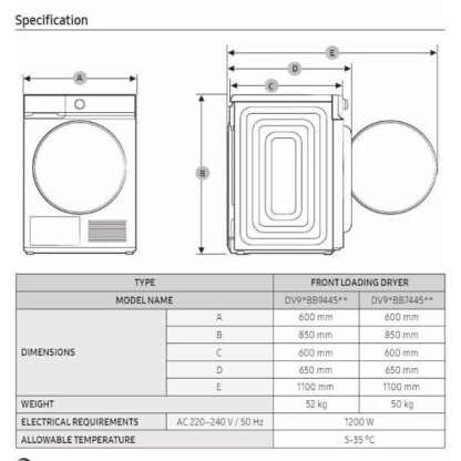 Сушильная машина Samsung DV90BB7445GELP — изображение 9